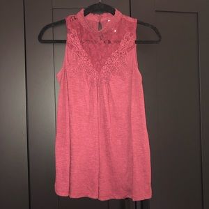 High Neck Pink Tank Top